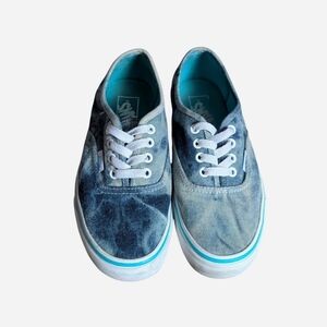 Vans sneakers skate shoes Denim blue tie dye bleach acid wash Size 7 women's